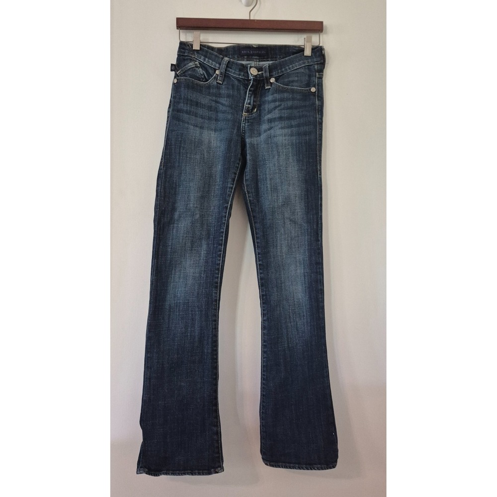 Rock & Republic Kasandra Bootcut Jeans Size 6 Low Rise Stretch Y2K McBling Indie